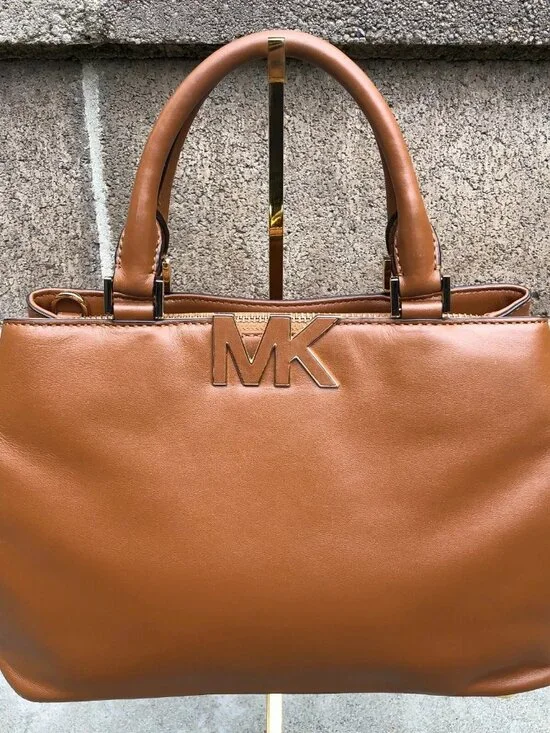 MICHAEL KORS Florence Satchel Purse Leather Brown Top Handle Hand Bag Shoulder - Picture 6 of 16